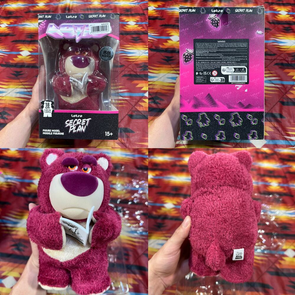 MINISO Lotso Flocked Vinyl Figure 18cm Toy Story Secret Plan Pixar Animation